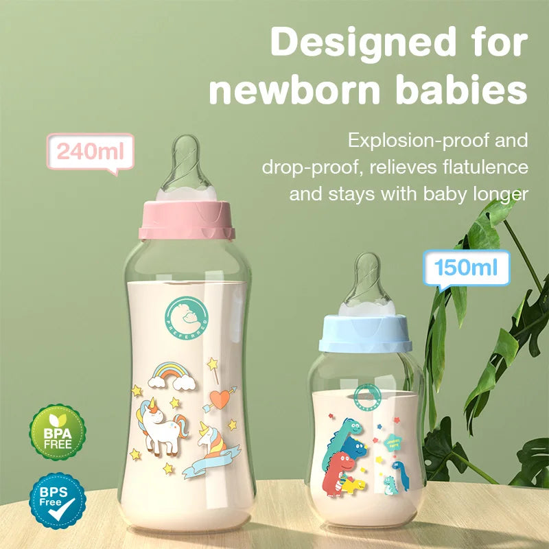 Mamadeira Anticólica Bico Largo – 150ml ou 240ml | Livre de BPA