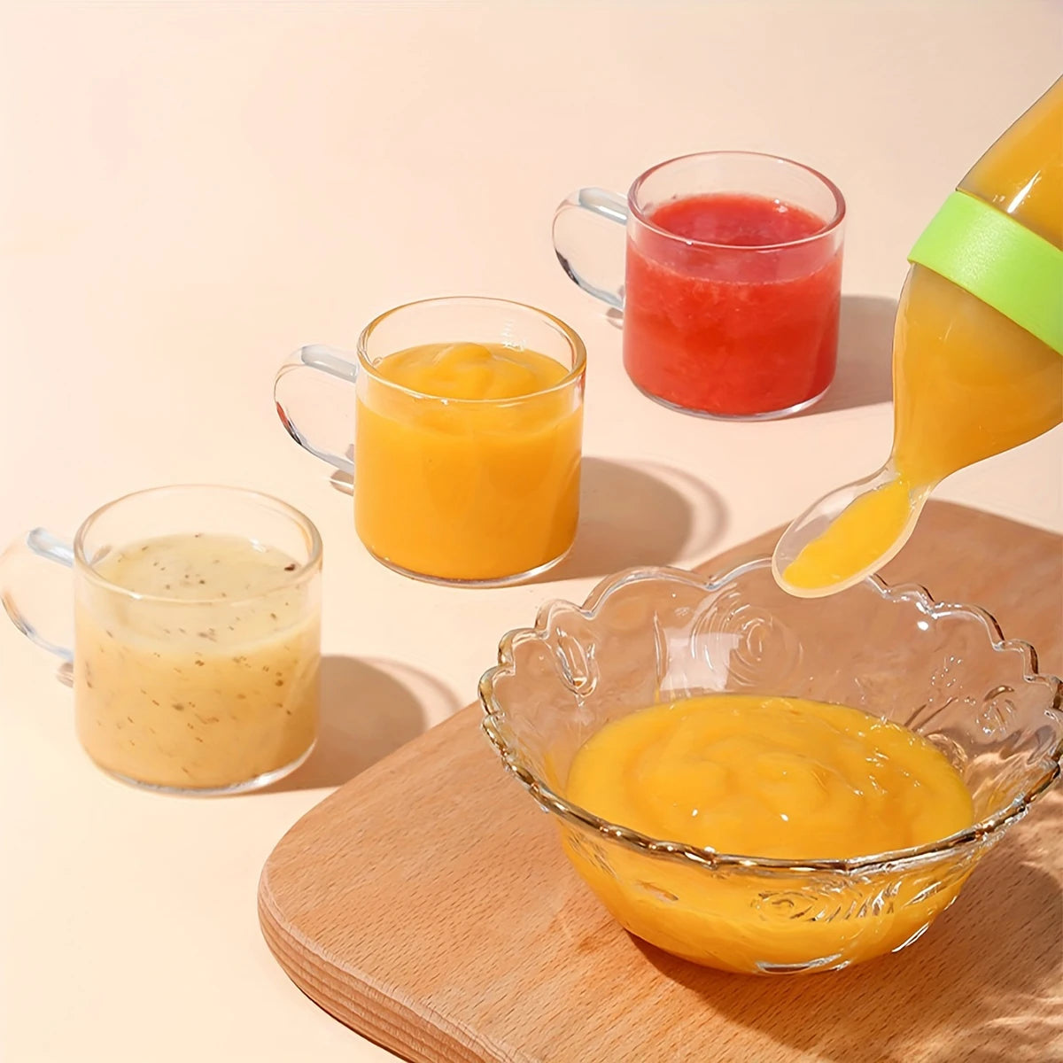 Alimentador de Silicone para Bebê 90ml – Colher Dosadora para Papinhas e Frutinhas