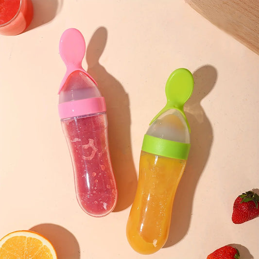 Alimentador de Silicone para Bebê 90ml – Colher Dosadora para Papinhas e Frutinhas